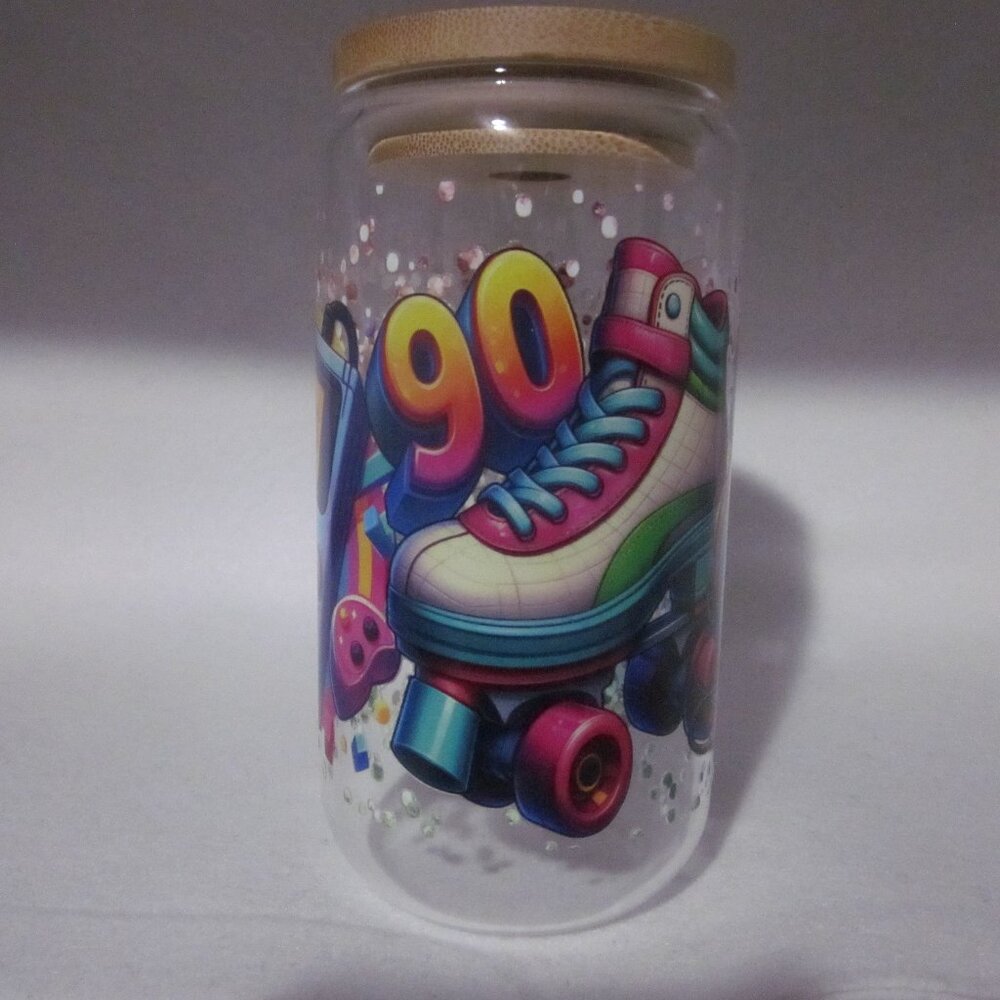 90s' Theme Discounted Glass Cup.